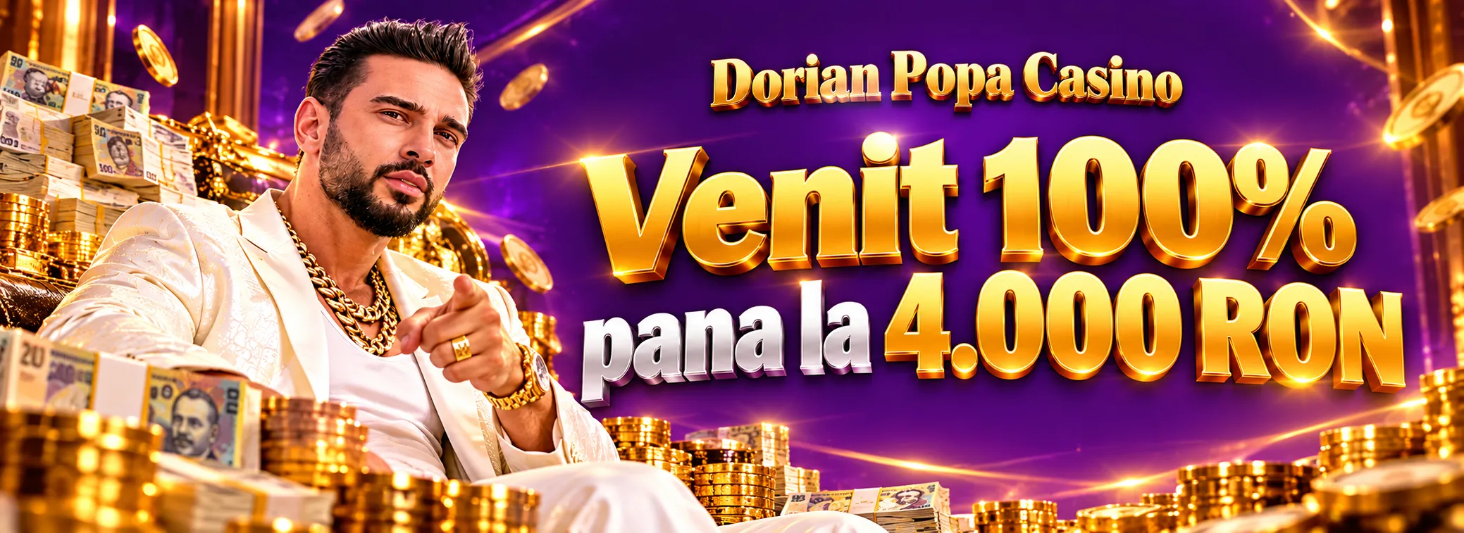 Dorian Popa Casino — Bonus de bun venit 100% până la 4.000 RON plus 200 de rotiri — 4.000 RON